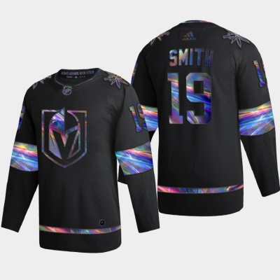 Vegas Vegas Golden Knights #19 Reilly Smith Men's Nike Iridescent Holographic Collection NHL Jersey Black